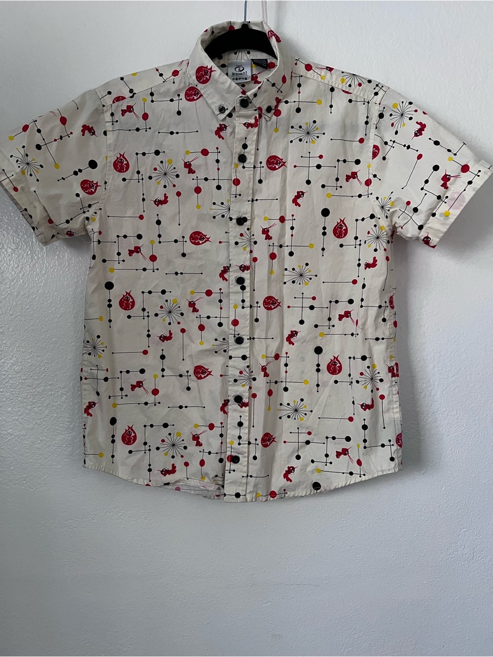 Disney Pixar The Incredibles Mid Century Button Down Shirt Size XS